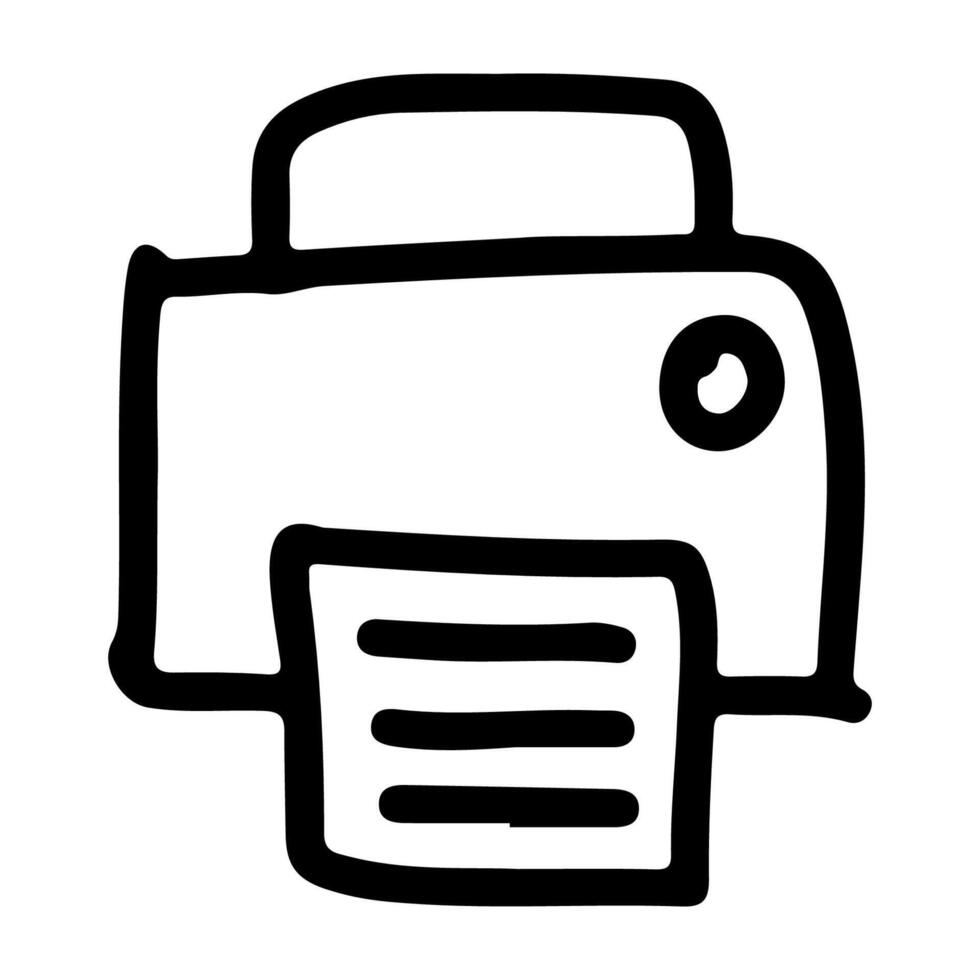 Doodle Icon of Office Printer vector