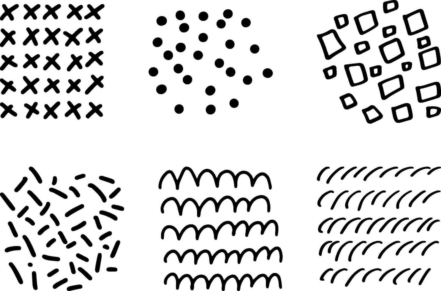 Hand drawn textures set. illustration vector