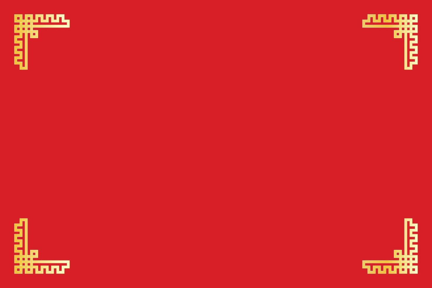 Chinese New Year background with golden border, Tradition Chinese border frame vector