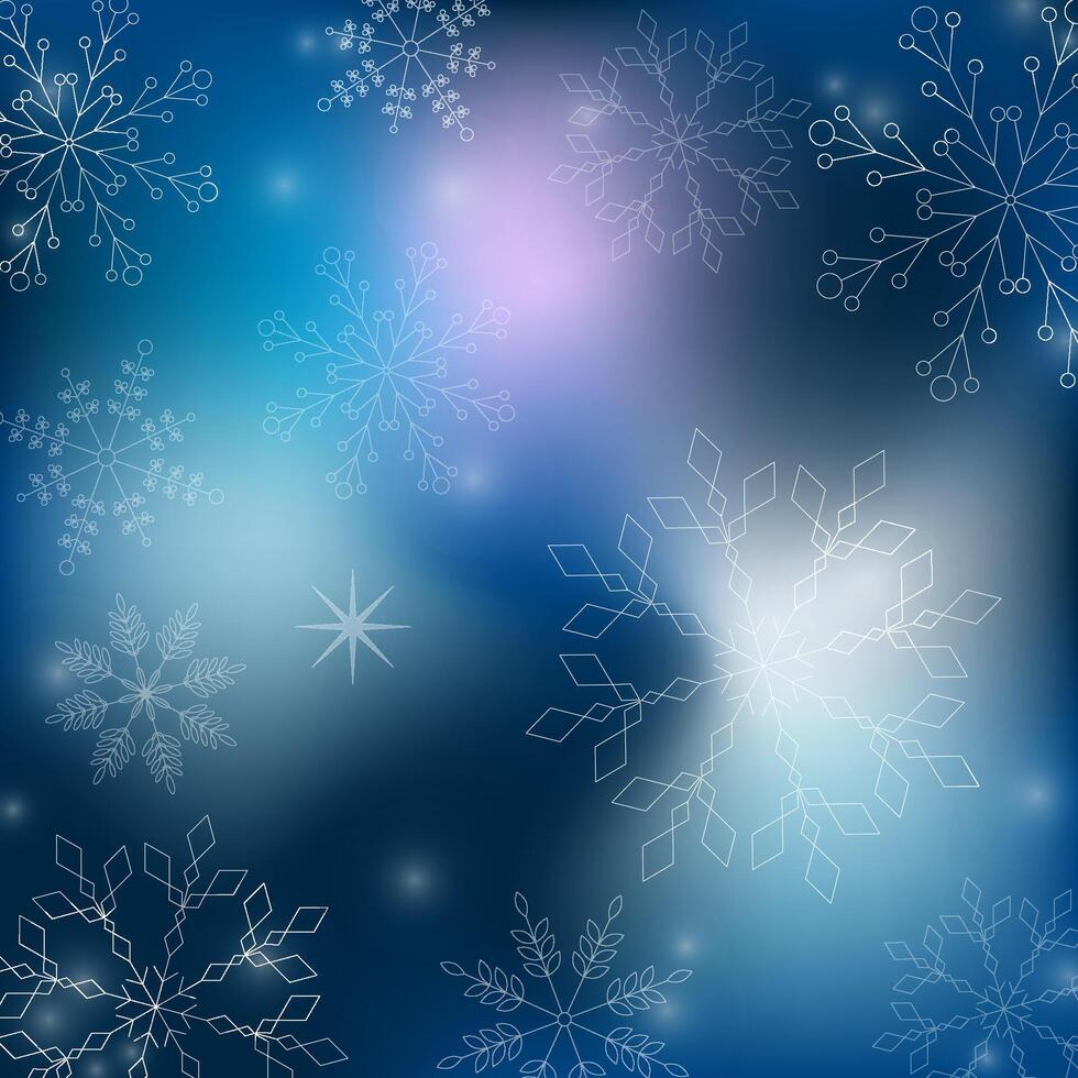 Winter background with snowflakes. Merry Christmas banner template. Greeting card, cover, social media post. illustration vector