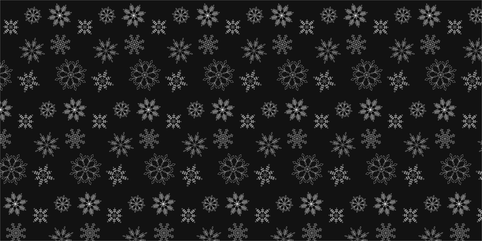 Seamless pattern with snowflakes, black background. Christmas pattern. illustration vector