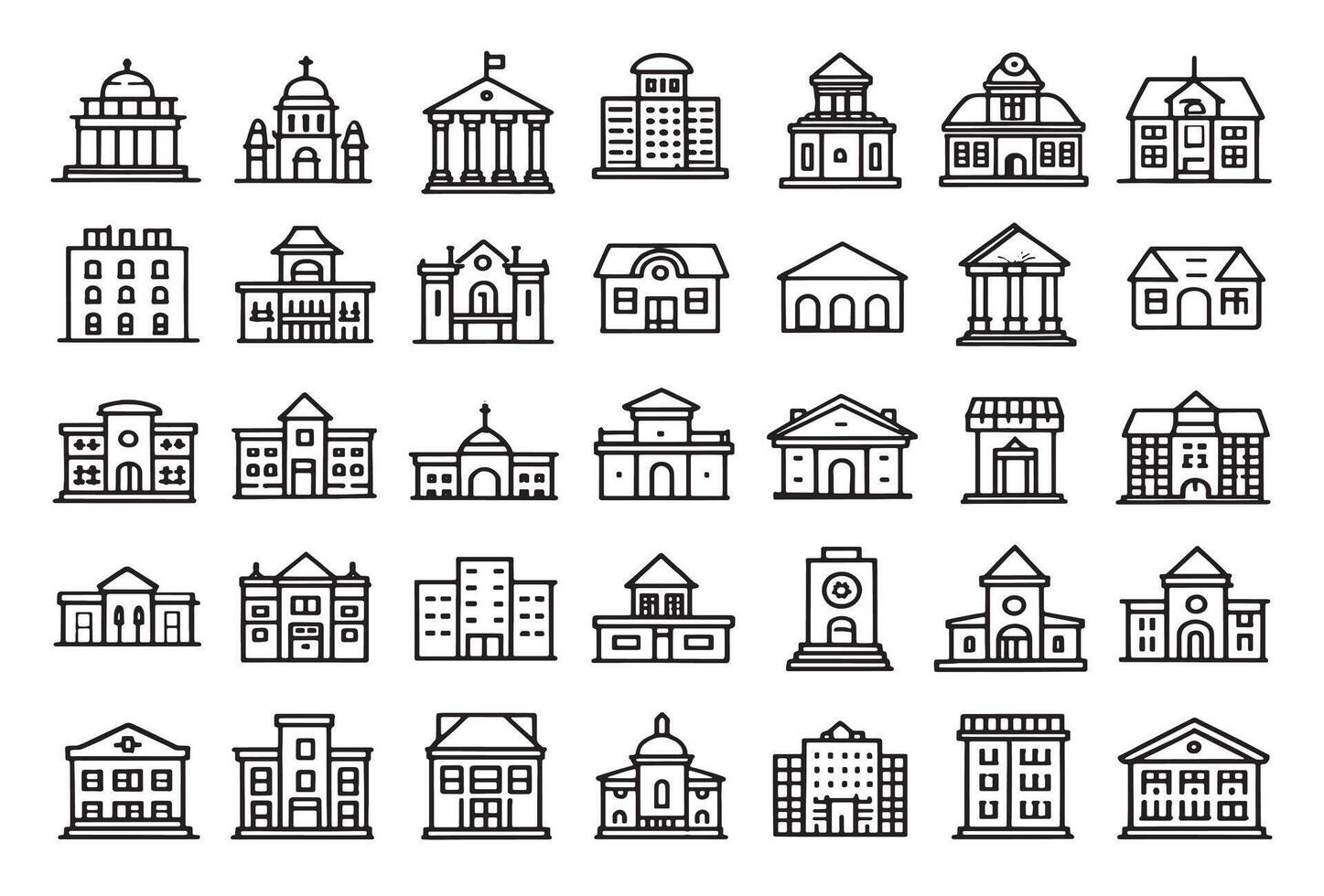 University Building Icon Showcasing Institutional Pride vector