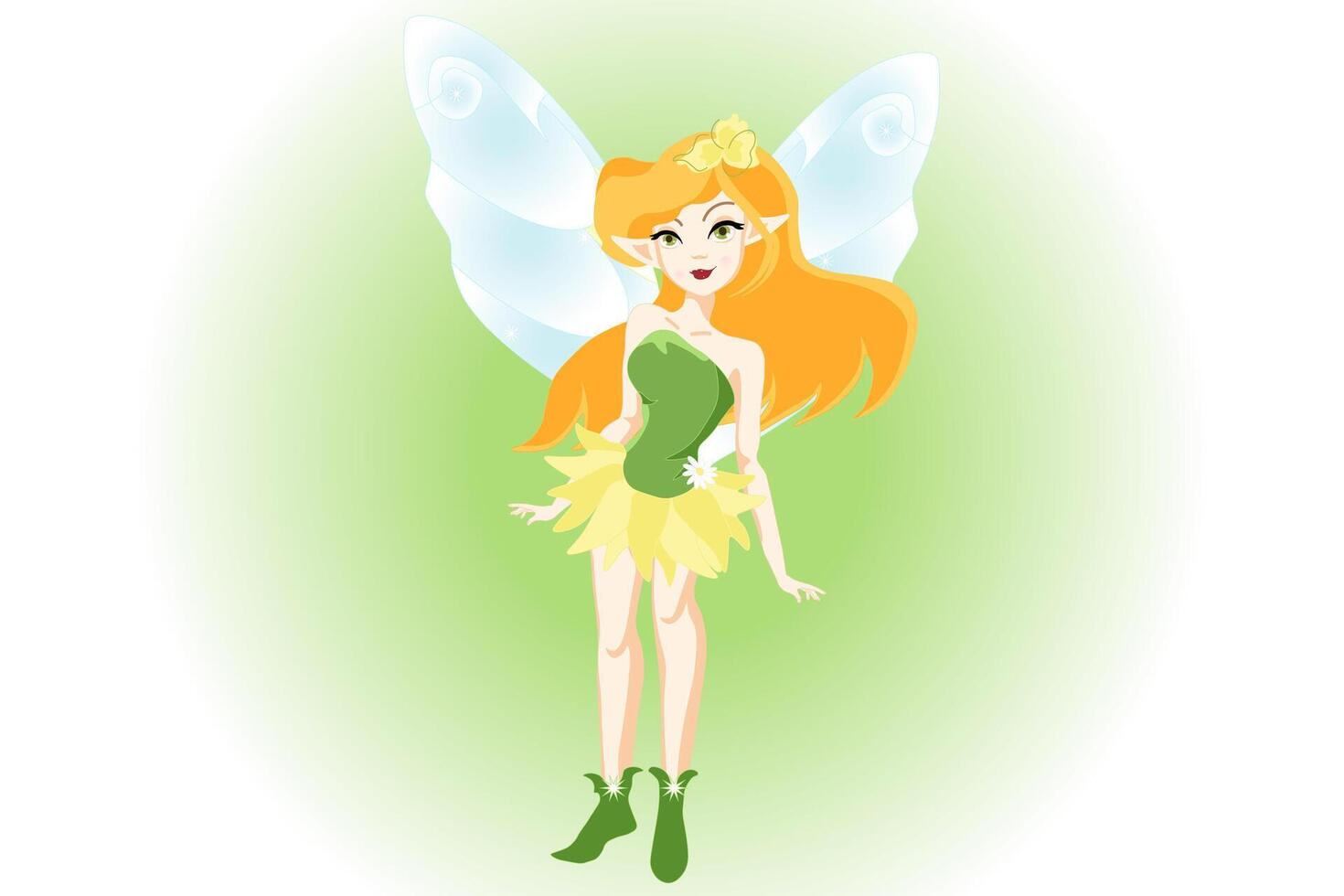 Beautiful little flower fairy vector