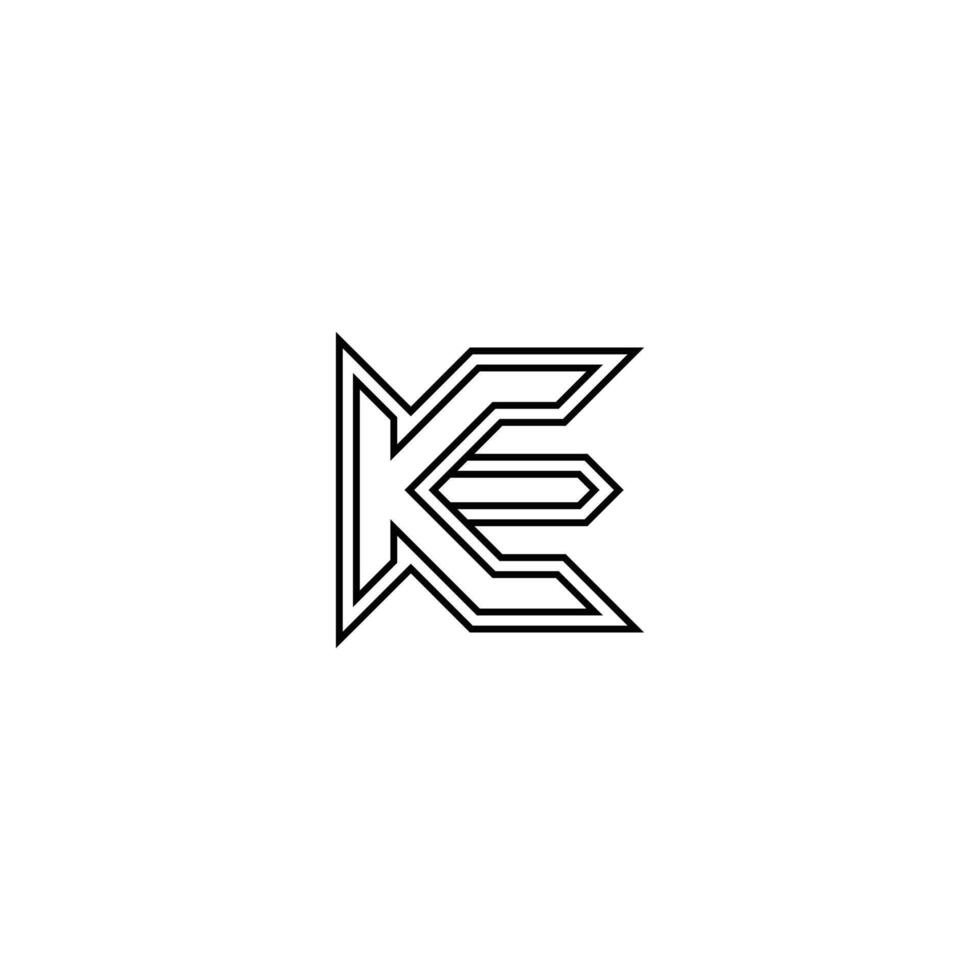 Initial letter ke or ek logo design in illustration vector