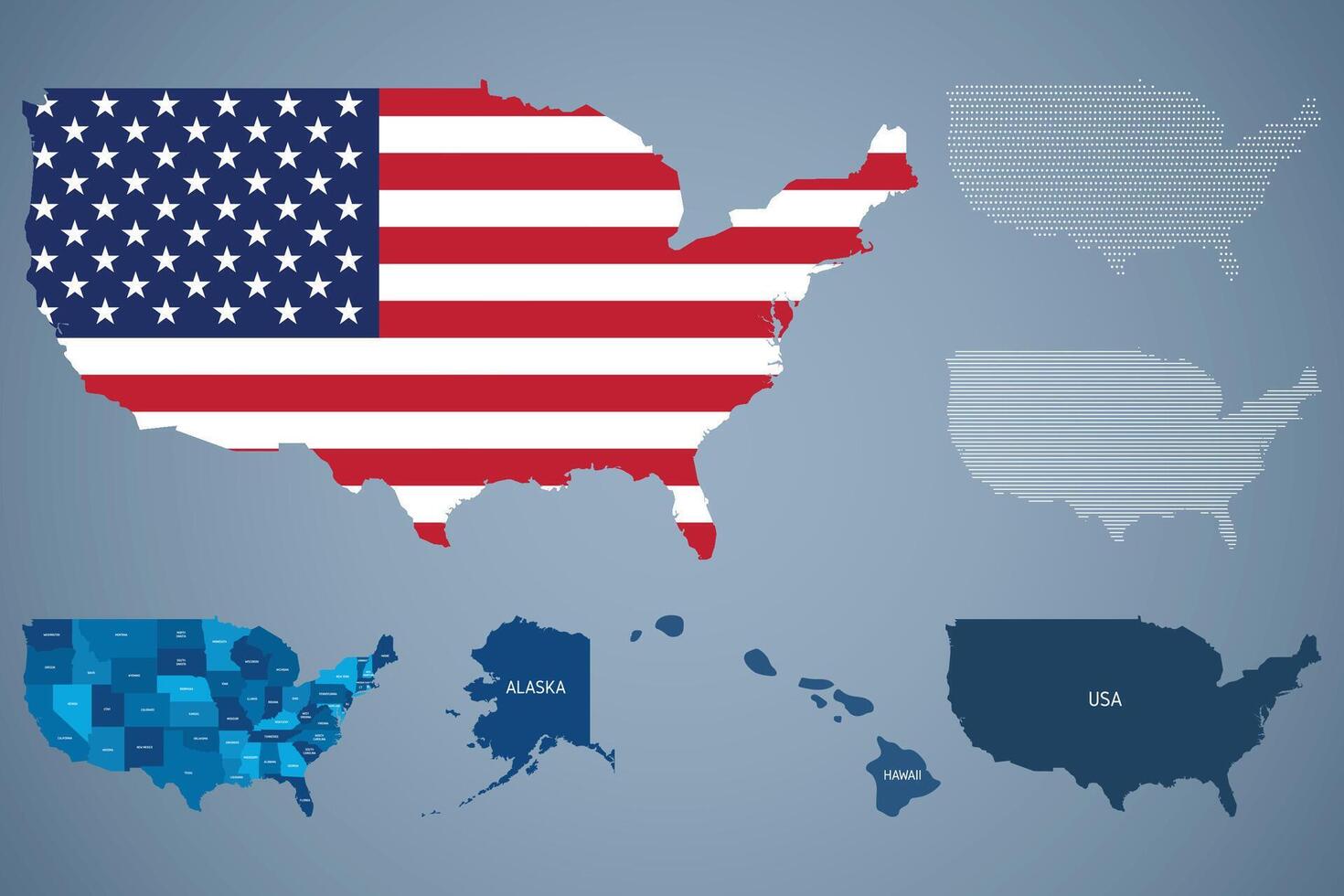 United States Map Illustration Colorful Infographic Template vector