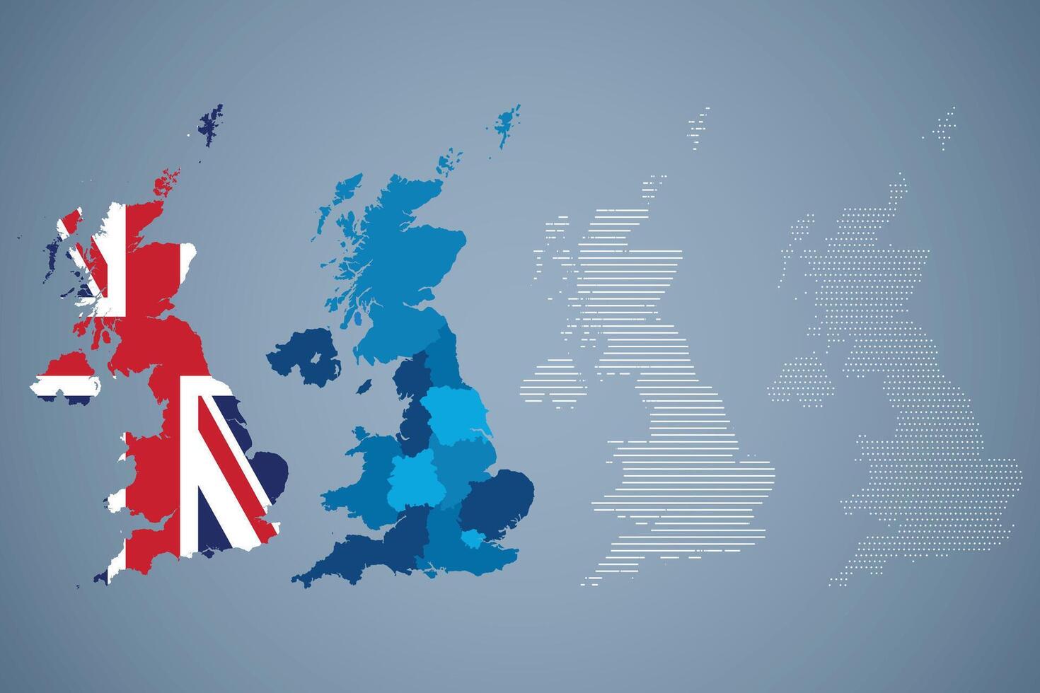United Kingdom Map Illustration Colorful Infographic Template vector