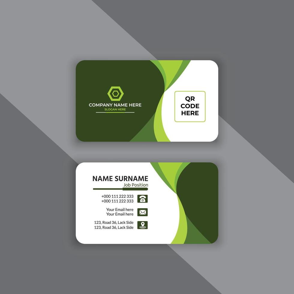 Flat abstract business card template vector