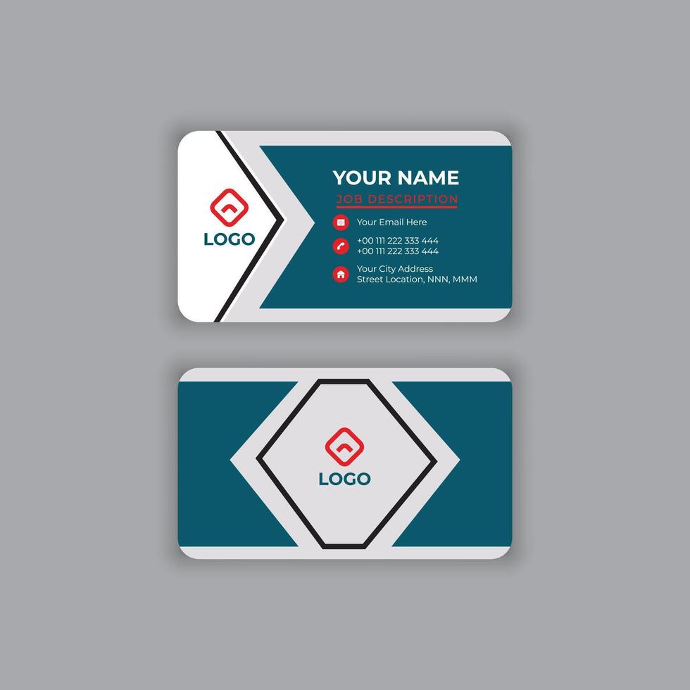 blue and white stylish business card design template vector