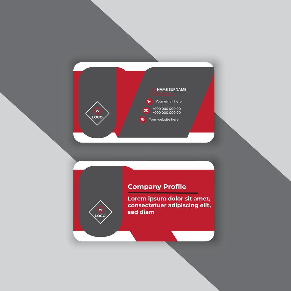 Modern business card with abstract shapes vector