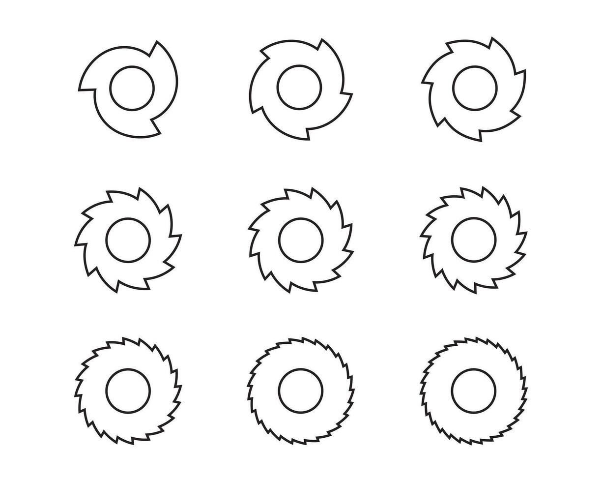 Cutting gear for saw blade. Set of graphic elements. logo template. vector