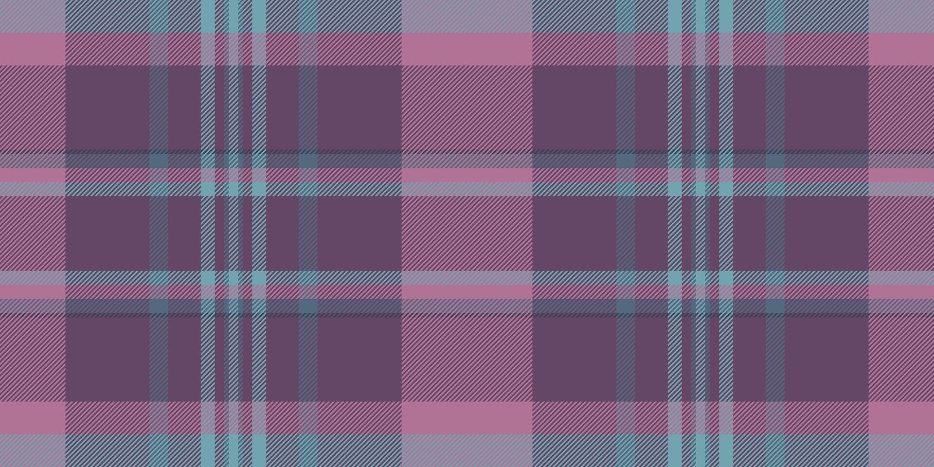 Picture plaid check , chic pattern seamless fabric. Couch background textile tartan texture in purple and cyan colors. vector