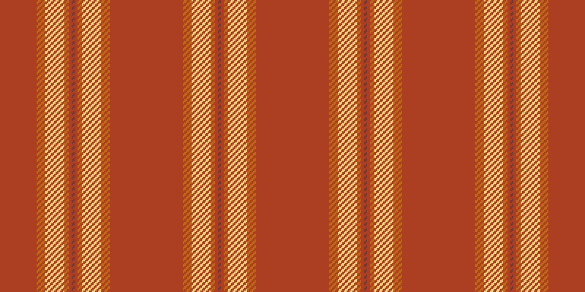 Shirt textile pattern texture, folded stripe seamless lines. Rug fabric background vertical in red and amber colors. vector