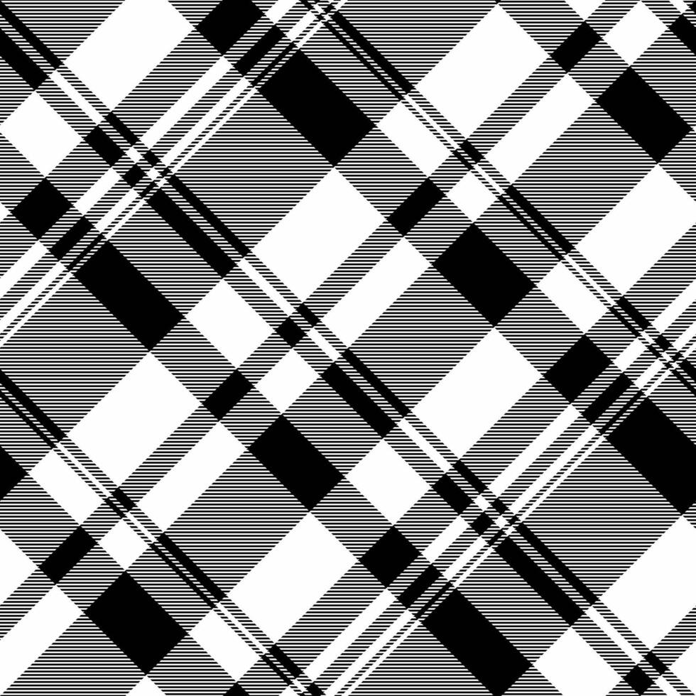 Artistic pattern tartan check, girly background textile texture. Painting seamless plaid fabric in black and white colors. vector