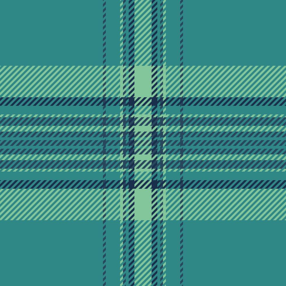 Livingroom background tartan, refresh check textile fabric. Classic plaid texture pattern seamless in teal and green colors. vector