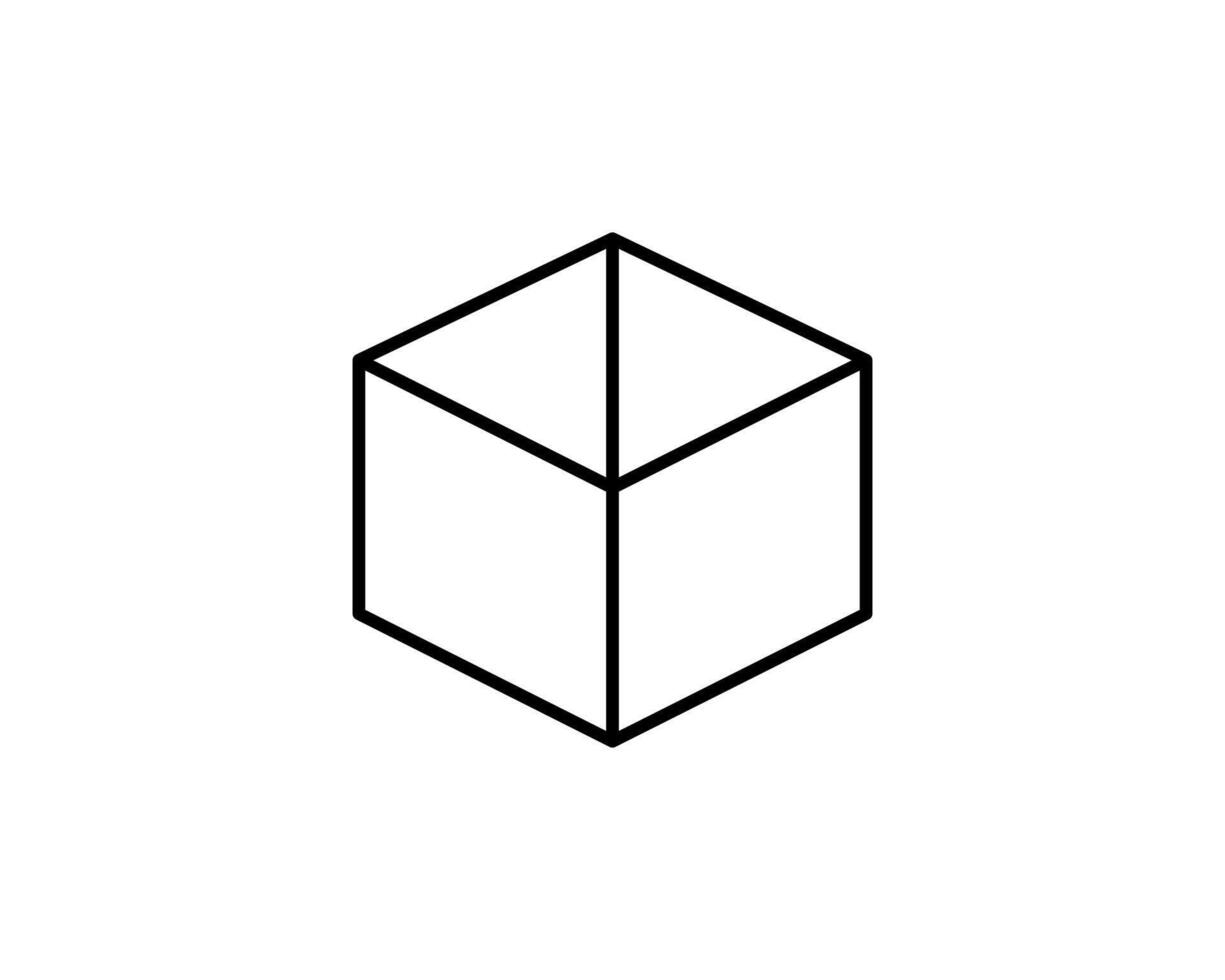Delivery packaging icon. Cargo cardboard box icons. Carton package sign from line geometric shapes. vector
