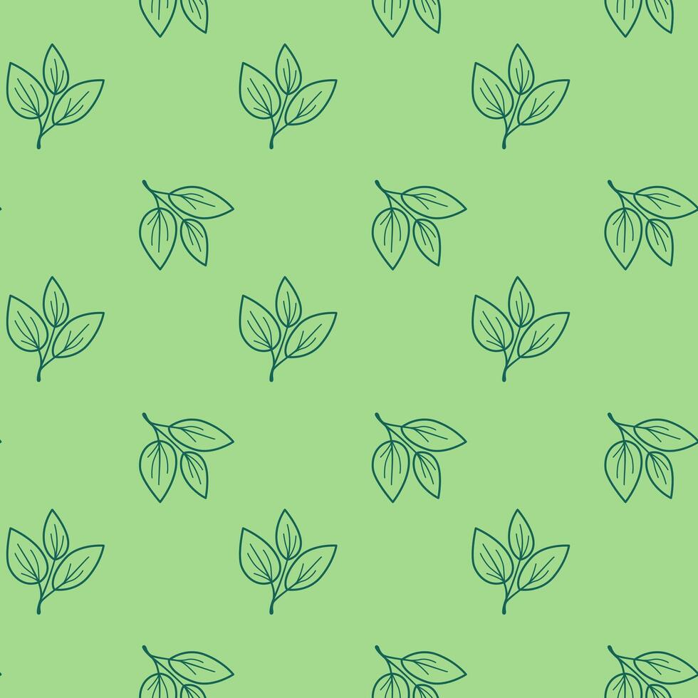 Hand drawn floral pattern design. Simple ornament with plant and leaf. vector