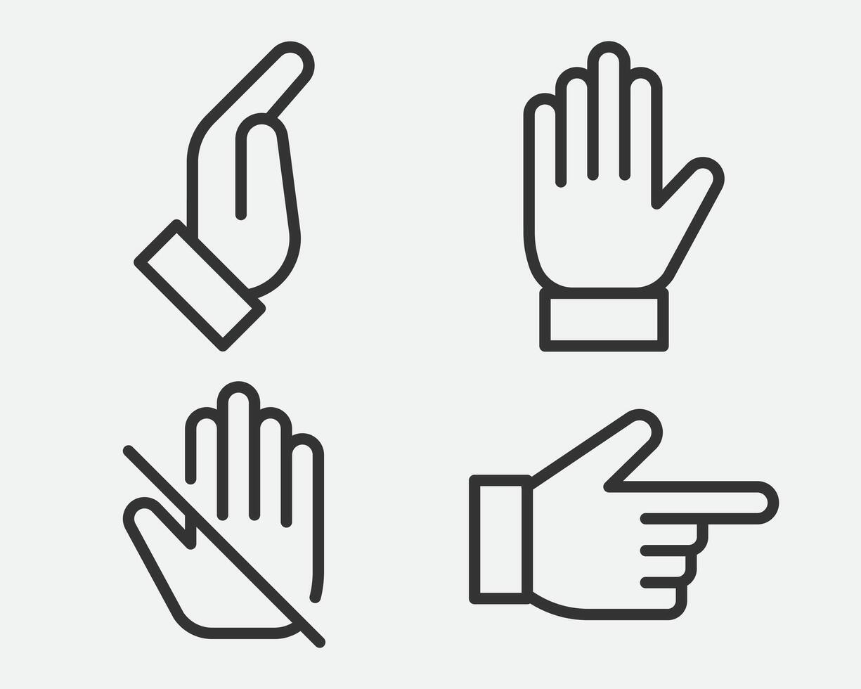 Hand Gesture Icon Line Simple Trendy Design. vector