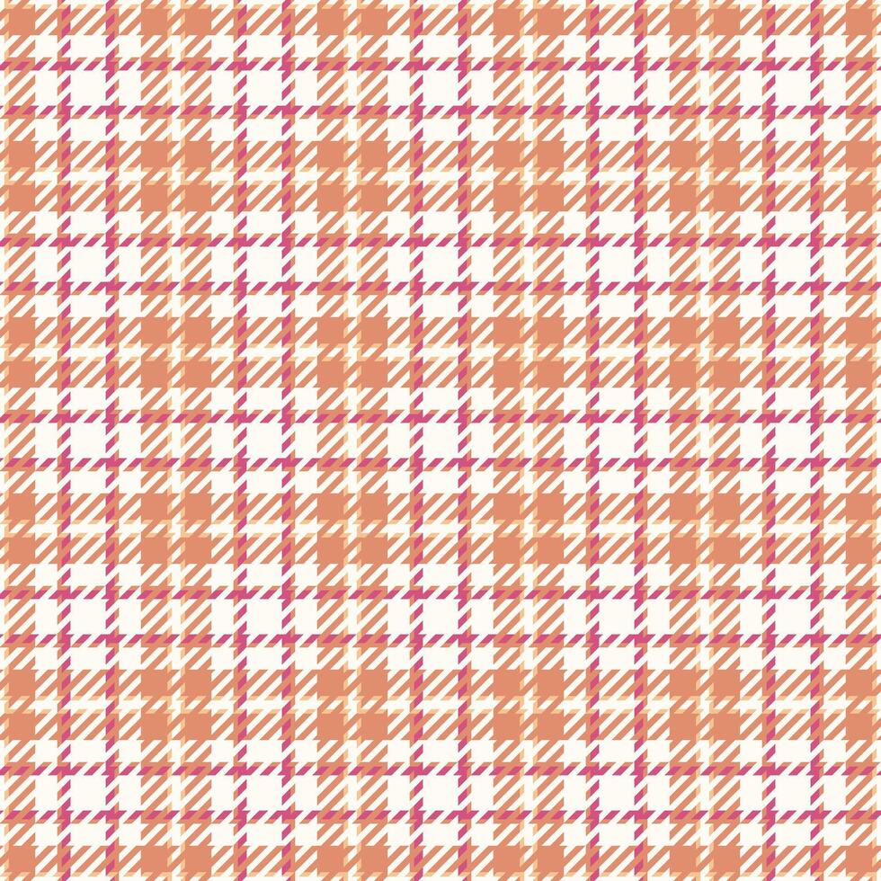 Warp plaid fabric tartan, winter pattern check background. Dye textile seamless texture in orange and ivory colors. vector