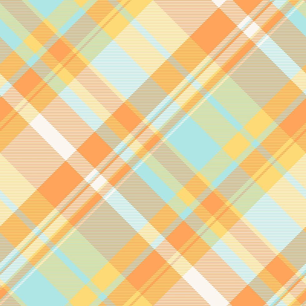 Ceremony background pattern, romantic textile tartan fabric. Decorating seamless texture plaid check in orange and light colors. vector