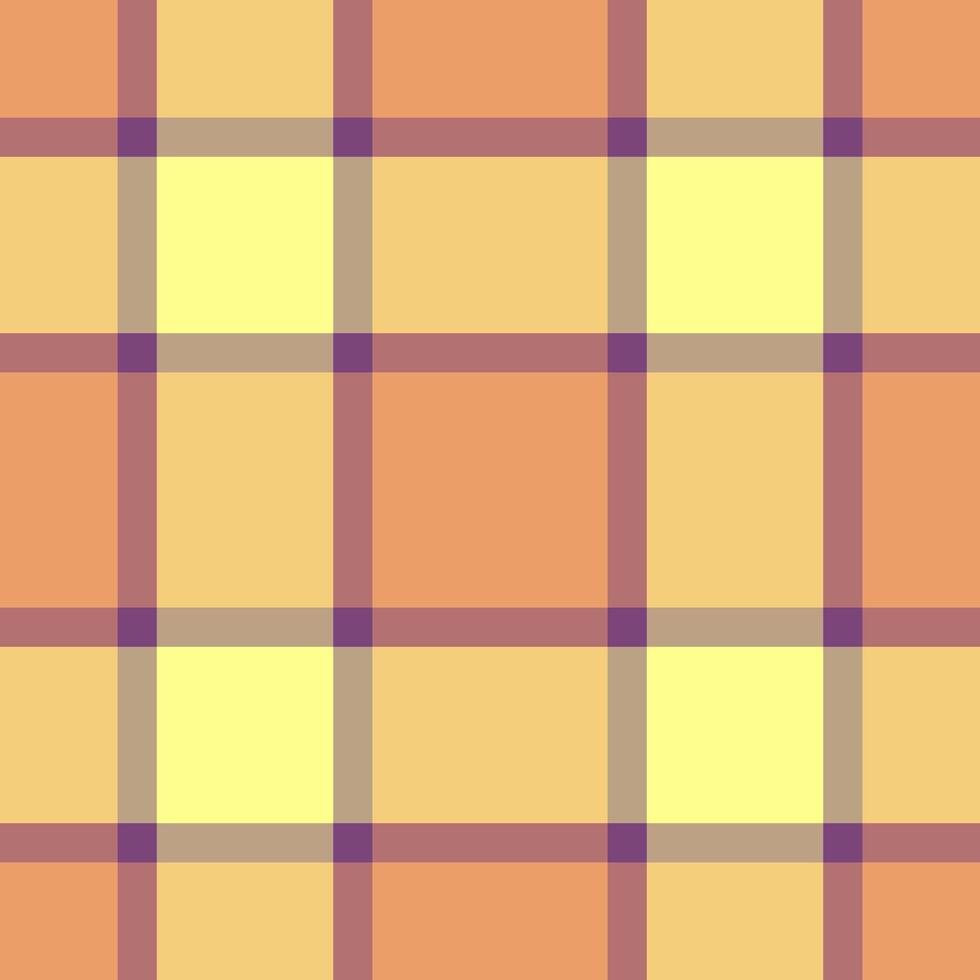 Aesthetic tartan check seamless, 20s plaid textile . Horizon pattern background fabric texture in red and amber colors. vector
