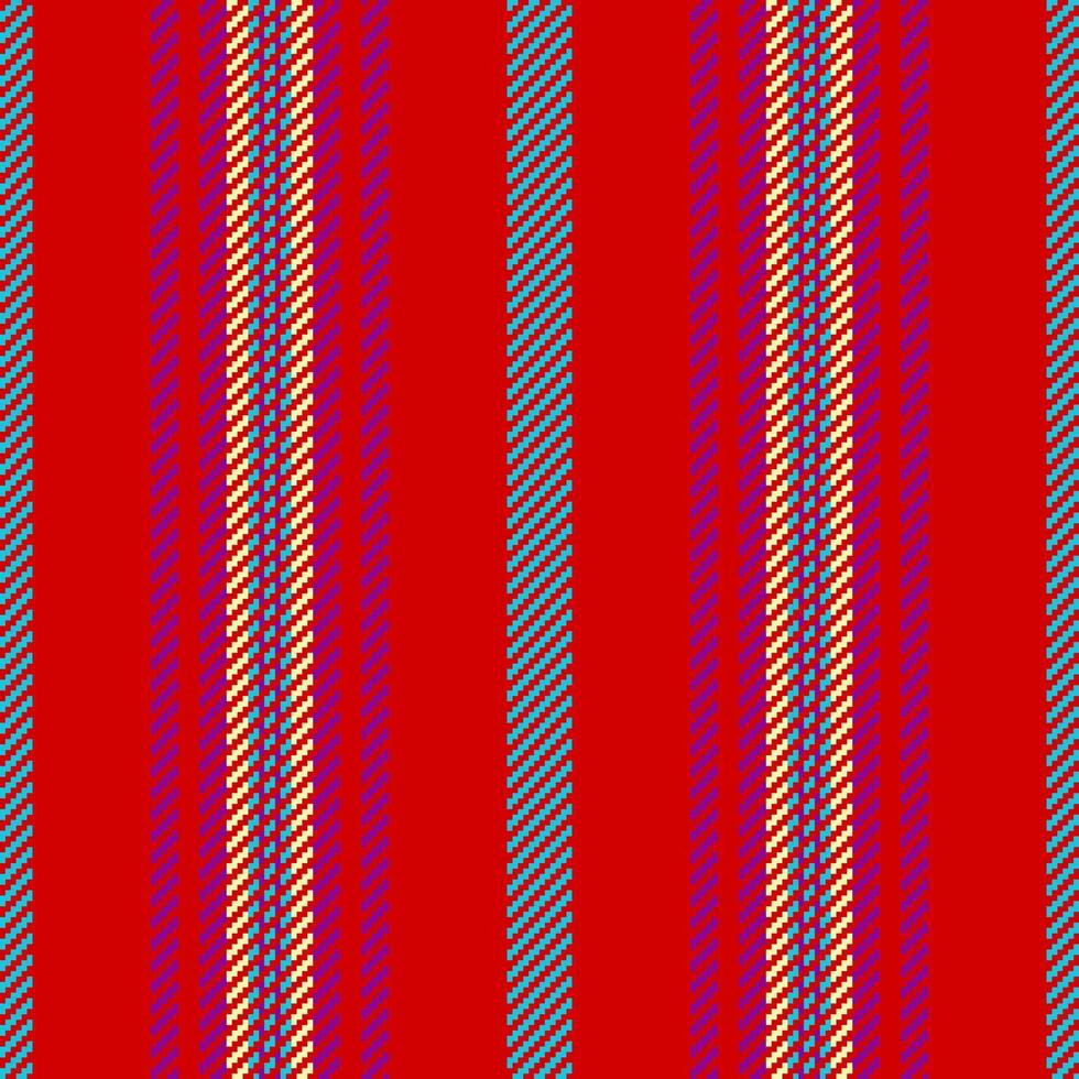 Colour fabric vertical texture, masculine pattern background textile. Platform stripe seamless lines in red and mauveine colors. vector