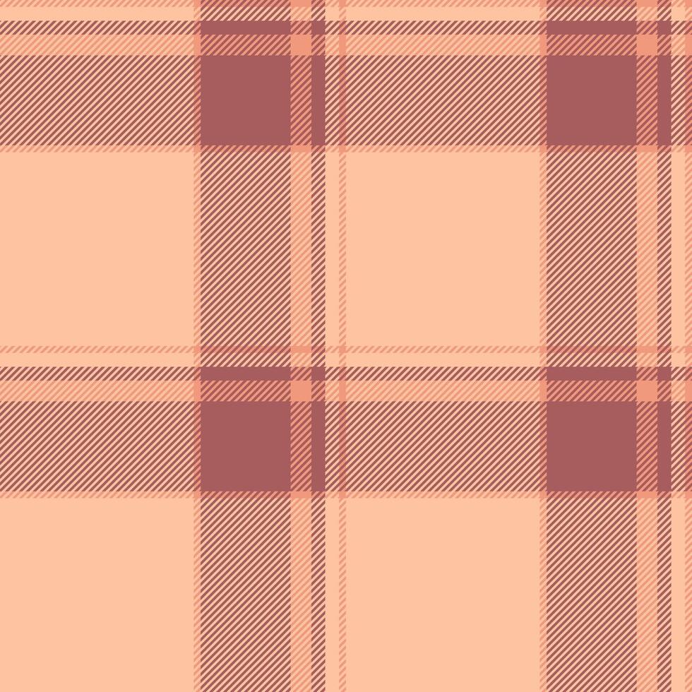 Crease fabric check seamless, geometrical textile plaid tartan. Print background pattern texture in red and orange colors. vector