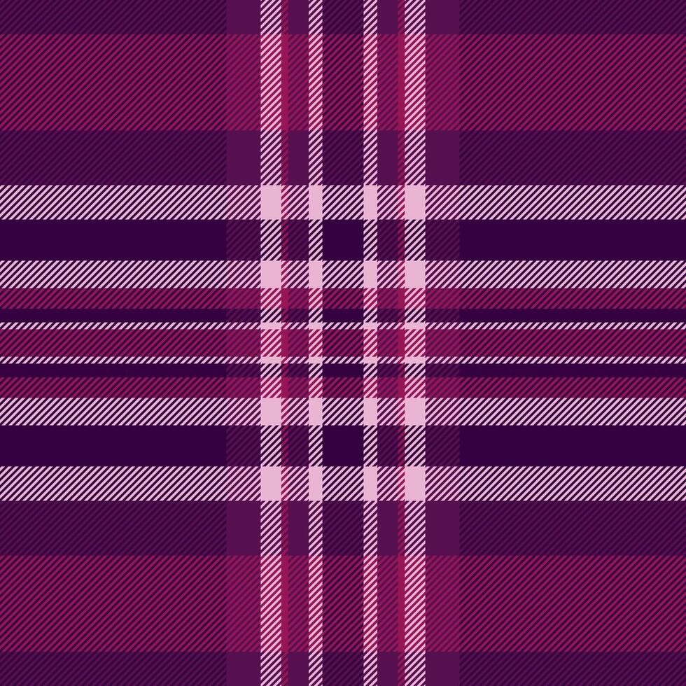 Front texture check tartan, custom fabric textile. Royalty background seamless pattern plaid in dark and pink colors. vector