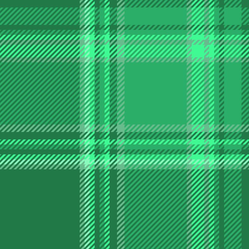 Border tartan plaid textile, deluxe fabric texture background. Fresh seamless check pattern in green color. vector