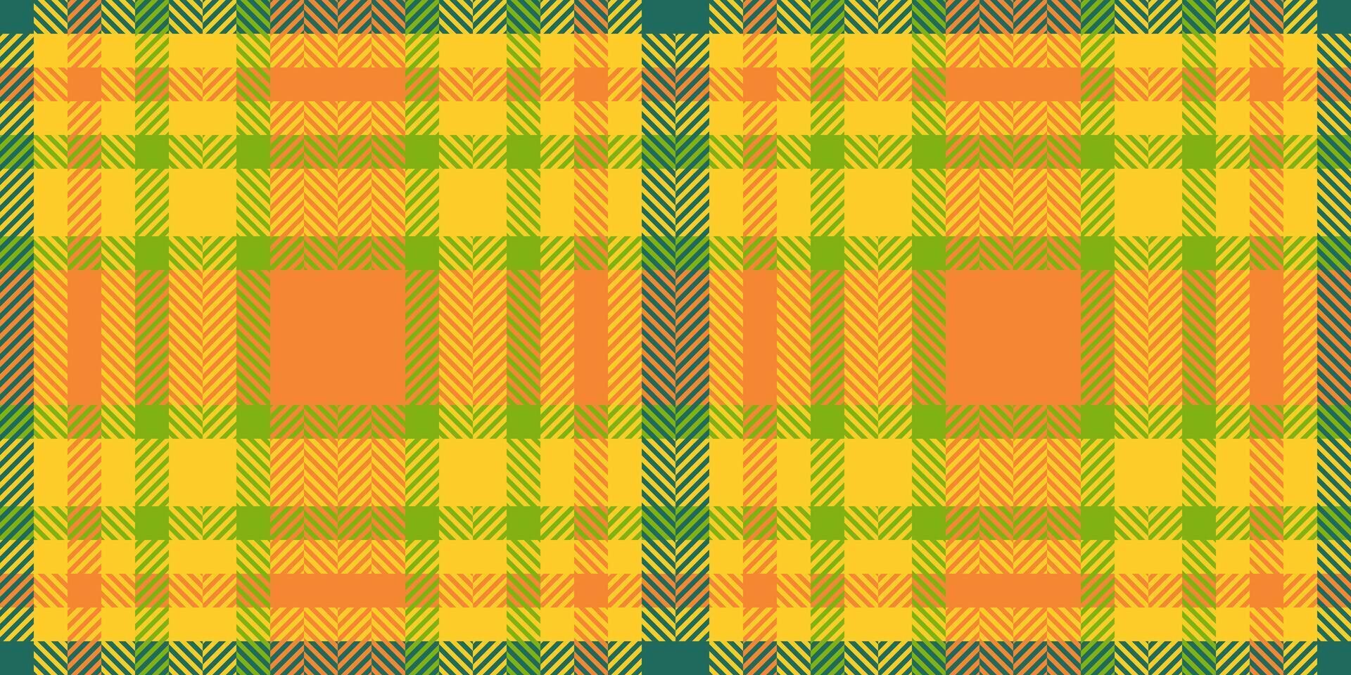 Ethnic tartan texture, creation check fabric seamless. Attire textile background pattern plaid in yellow and orange colors. vector