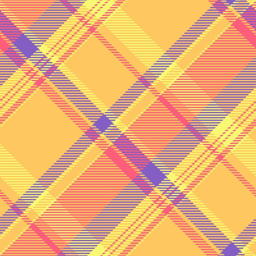 Birthday card seamless check fabric, aesthetic pattern plaid. Serene background tartan textile texture in amber and red colors. vector
