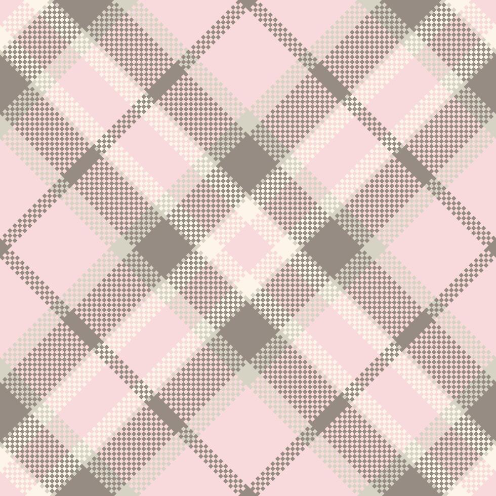 Page pattern texture fabric, gift card seamless check textile. Tape plaid tartan background in light and stone grey colors. vector