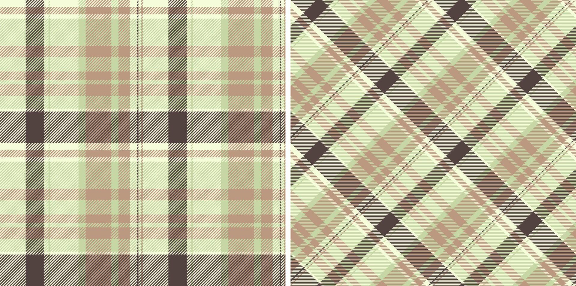 Seamless textile background of pattern fabric plaid with a tartan check texture. Set in nature colors. Latest fashion trends. vector
