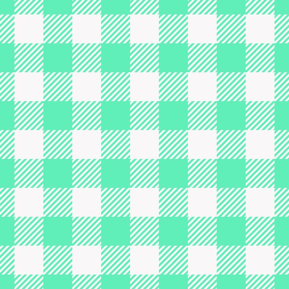 Baby plaid fabric check, royalty pattern background . Outside texture seamless tartan textile in mint and white colors. vector