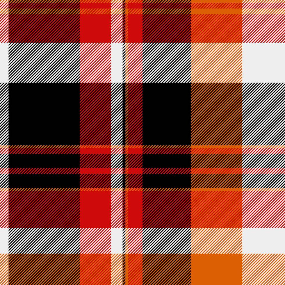 Halloween pattern with plaid stripes and pumpkins, spooky ghosts, and scary ornaments. Ideal for autumn background, textile, fabric, party decor, greeting cards, posters, or tiled wallpaper. vector