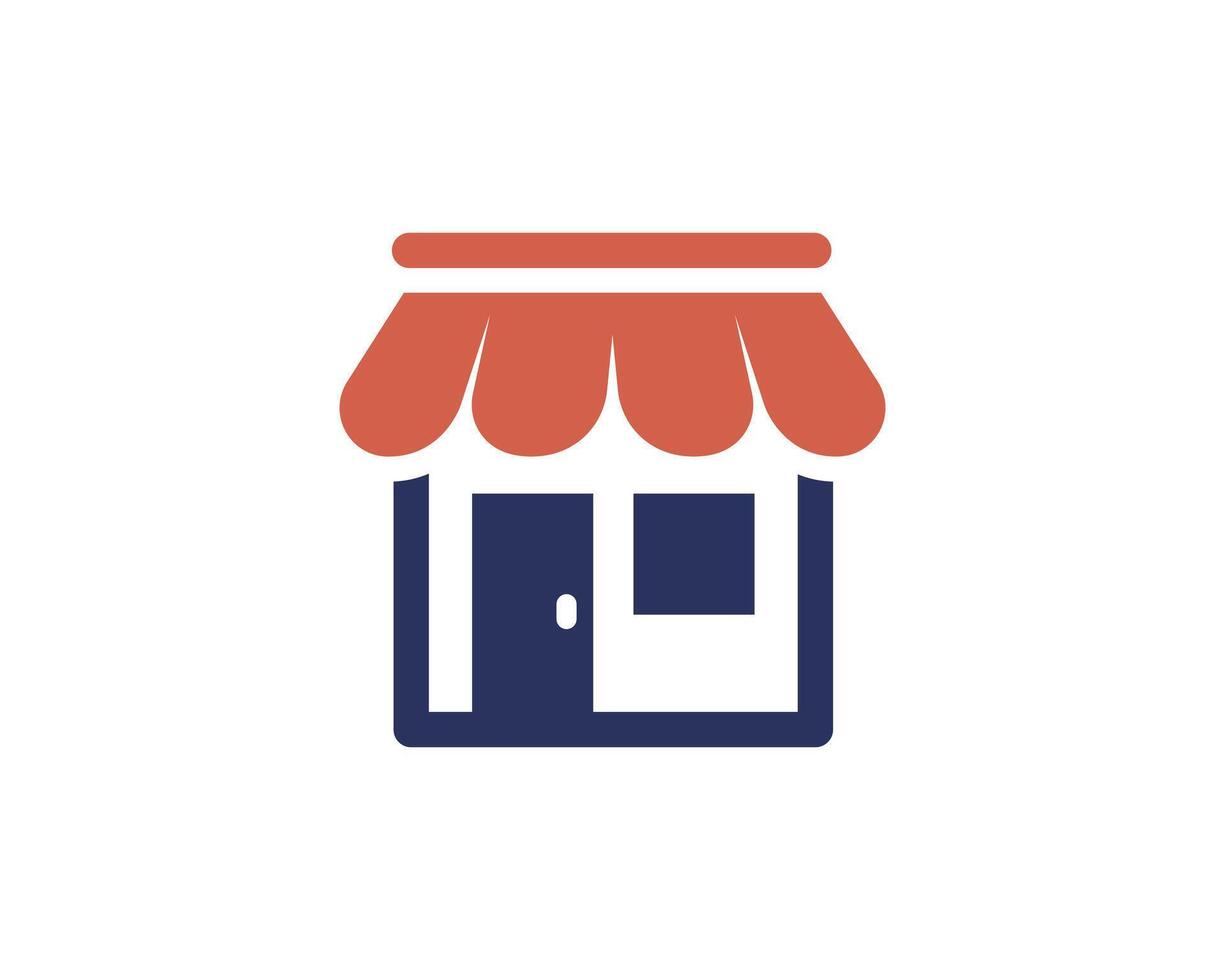 Shopping store logo for mobile e comerce and local market branding. Online shop icon simple minimalist sign for payments, shipping and sale, illustration. vector
