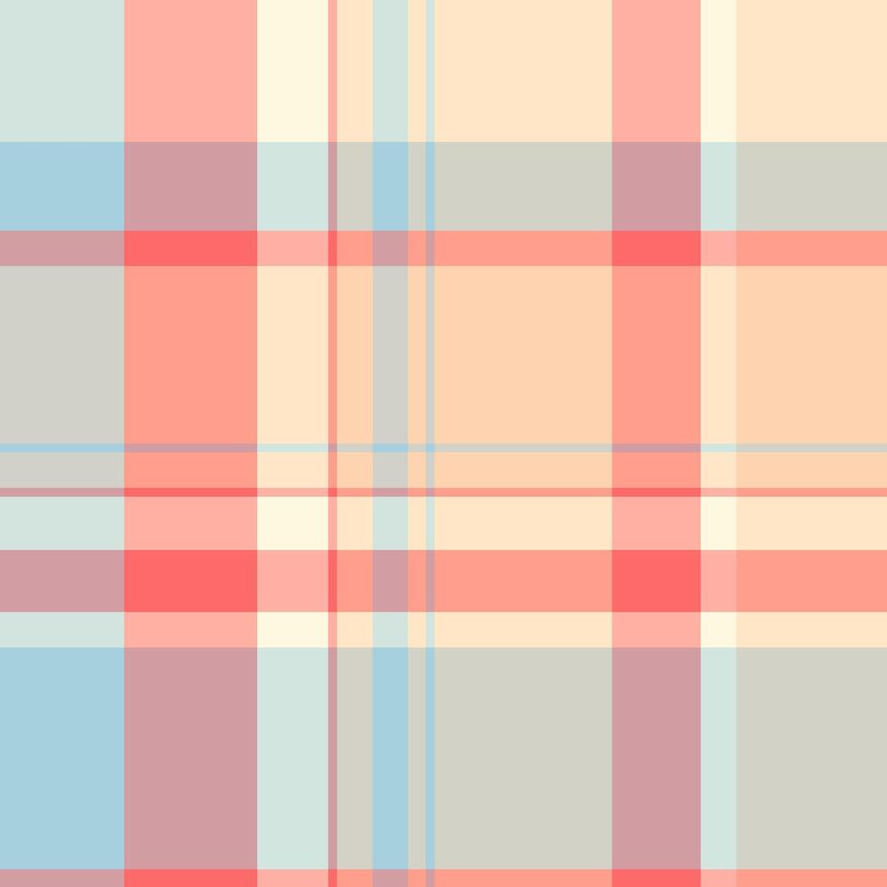 Contemporary check tartan plaid, endless pattern seamless textile. Empty background texture fabric in red and light colors. vector
