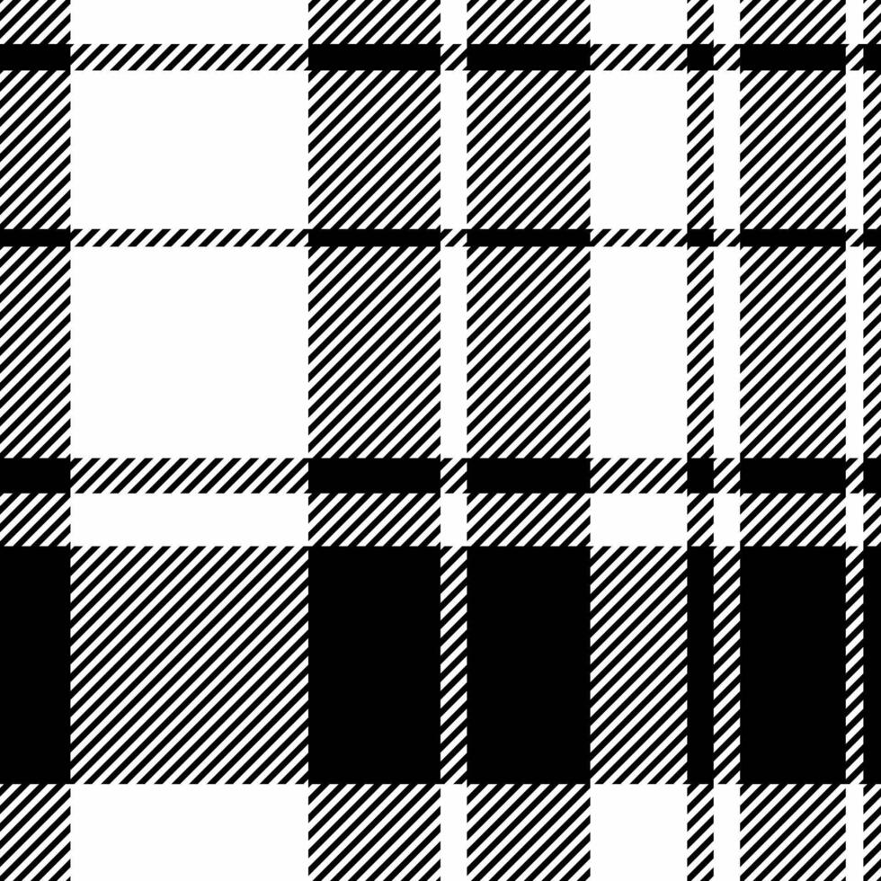 Old check seamless texture, skirt plaid tartan . Retail background textile fabric pattern in white and black colors. vector