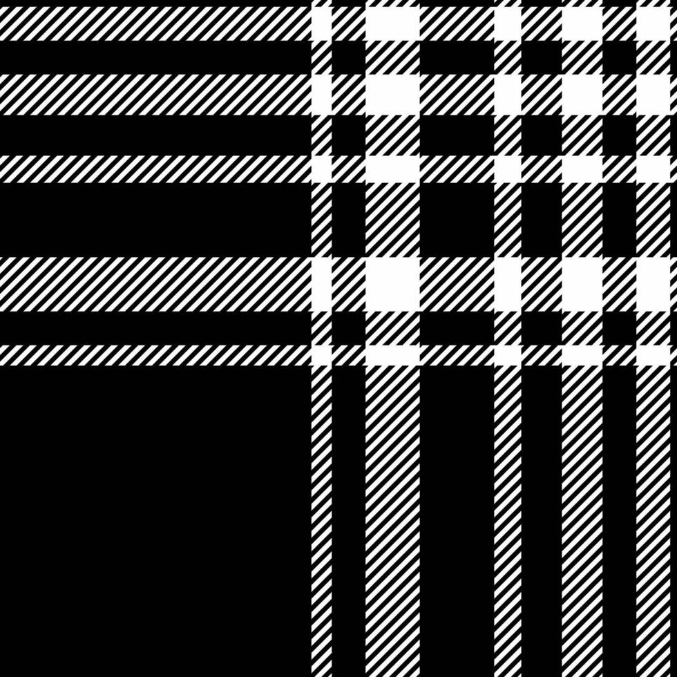 Intense pattern texture, tweed background plaid fabric. Floor seamless tartan textile check in black and white colors. vector