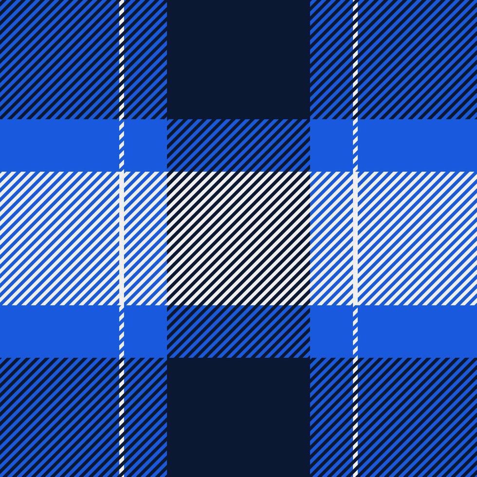 National check seamless, oriental tartan textile fabric. Place plaid background texture pattern in blue and dark colors. vector