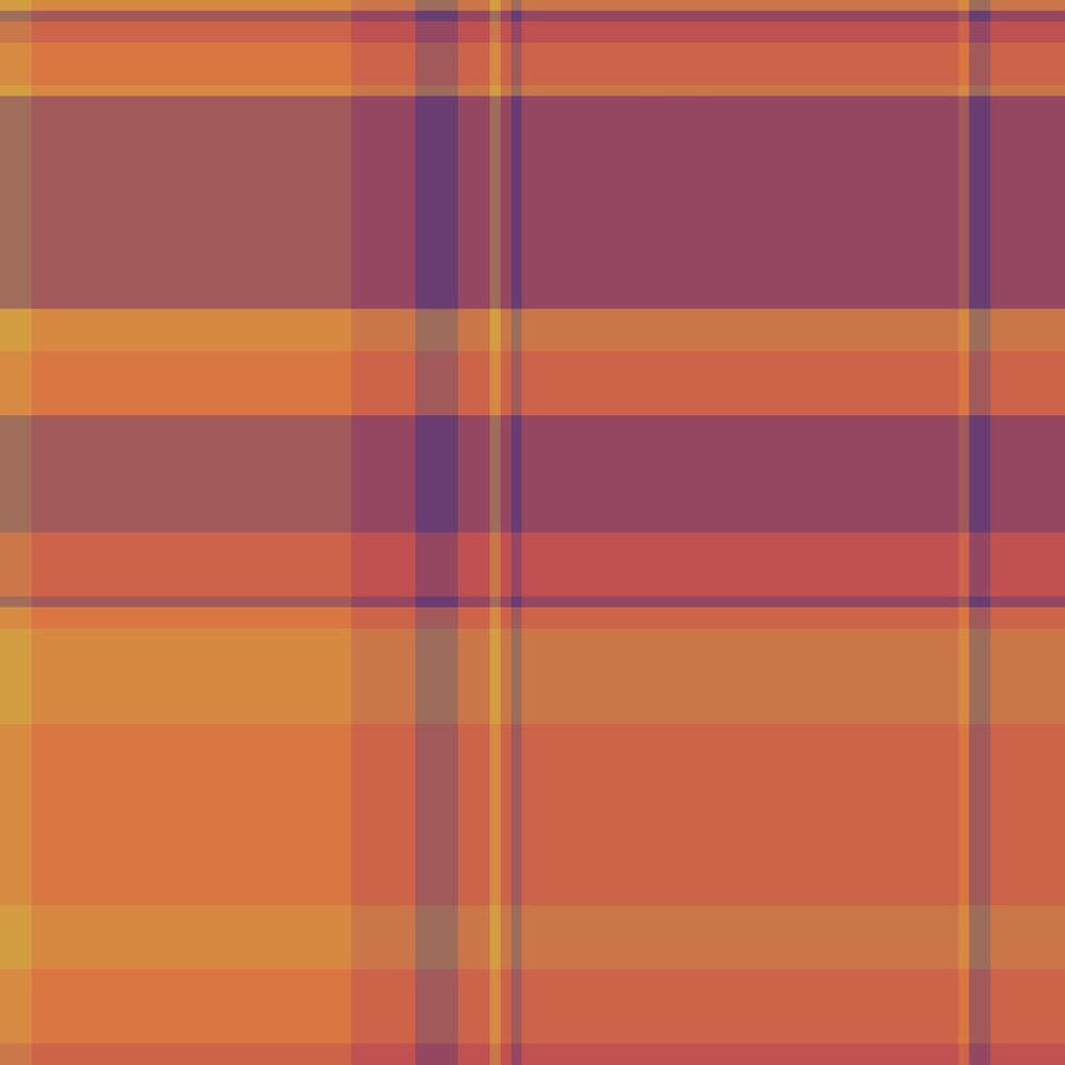 Mesh background texture, winter check fabric textile. Subtle plaid seamless tartan pattern in red and orange colors. vector