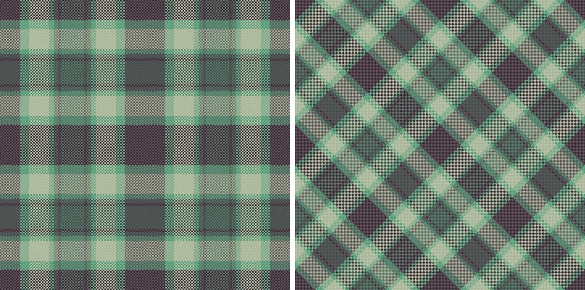 Tartan plaid of check background textile with a pattern fabric texture seamless. Set in night colors for modern carpets stylish living rooms. vector