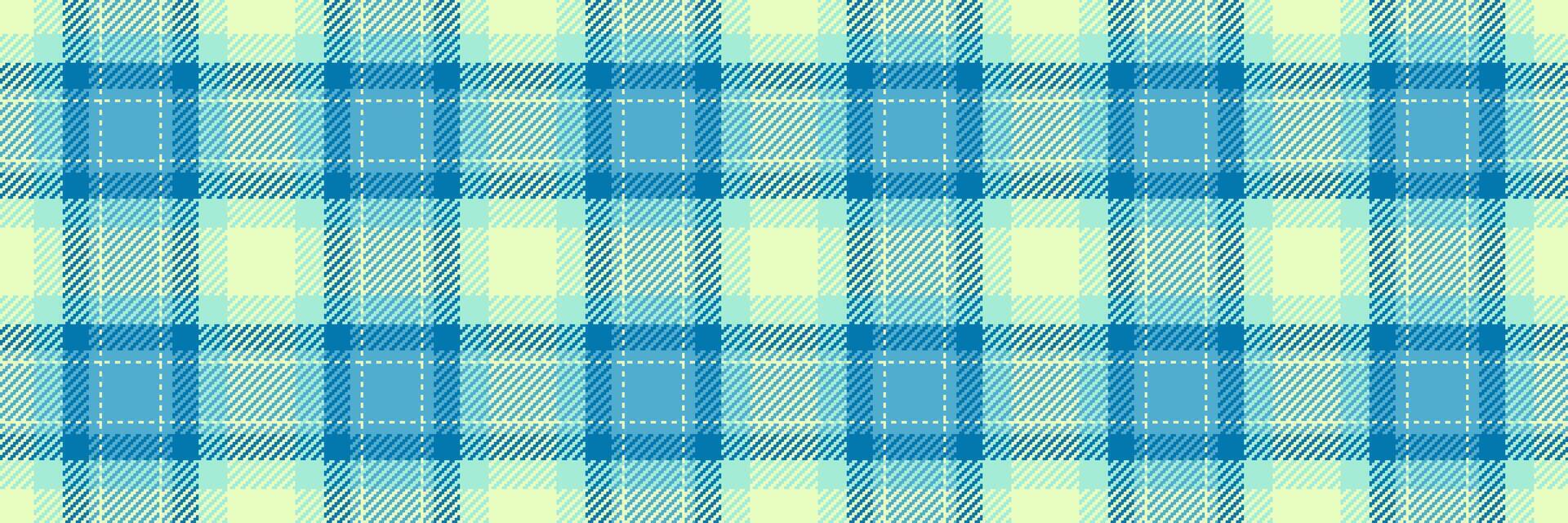 Overlay fabric background, outside texture plaid seamless. Warp textile tartan pattern check in cyan and light colors. vector