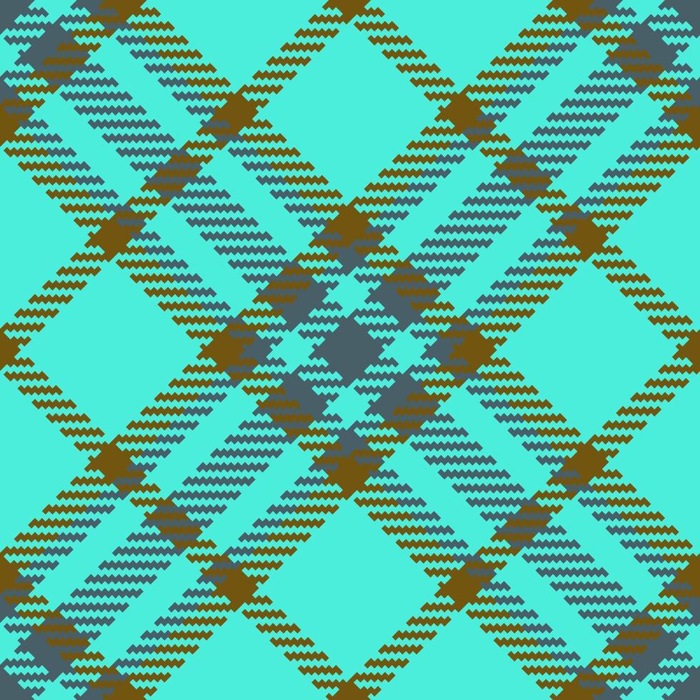 Hobby textile background, ethnicity plaid tartan seamless. Age texture check pattern fabric in teal and amber colors. vector
