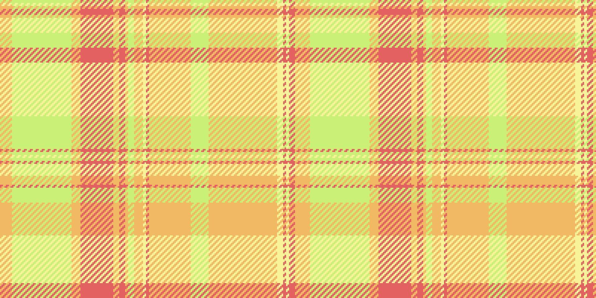 Quilted seamless pattern fabric, minimal plaid tartan textile. Product texture background check in amber and yellow colors. vector