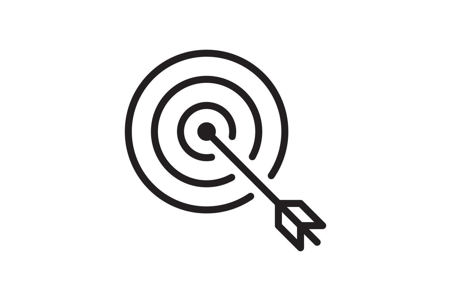 Arrow in target icon. Strategy symbol success. illustration. vector