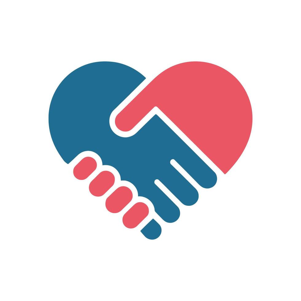 Heart Shaped Handshake Symbol Icon vector
