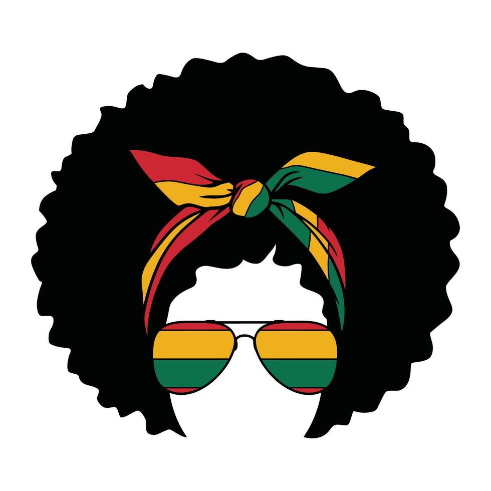 Afro Style with Sunglasses and Rasta Headband Illustration vector