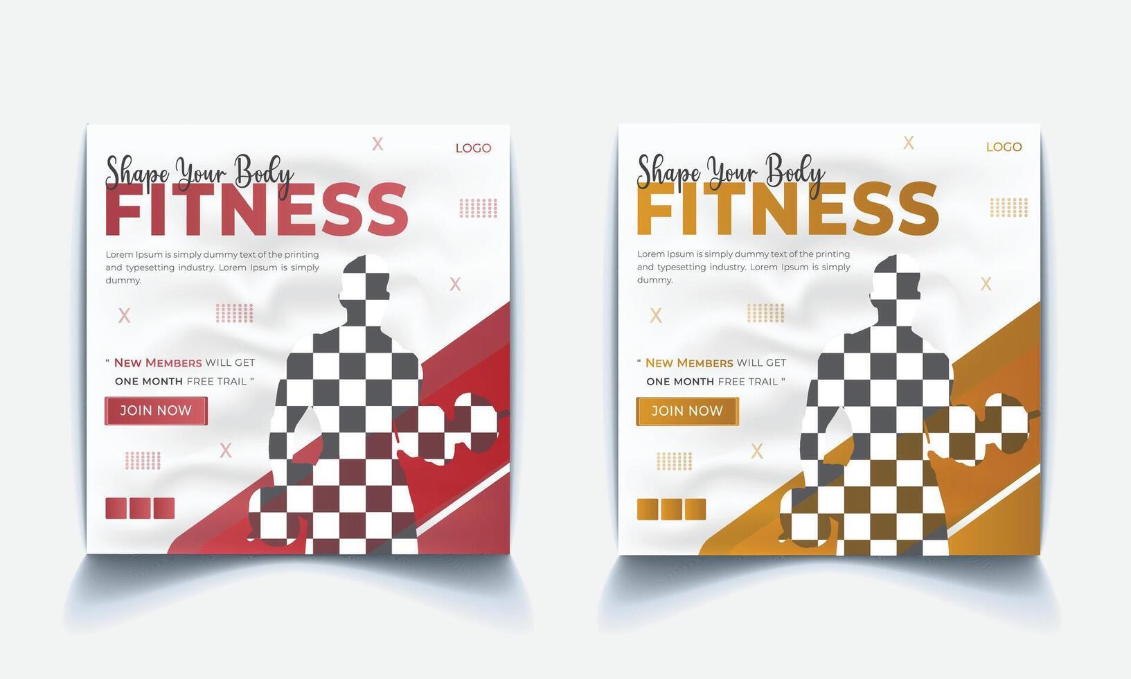 Social Media Fitness Post Design Template vector