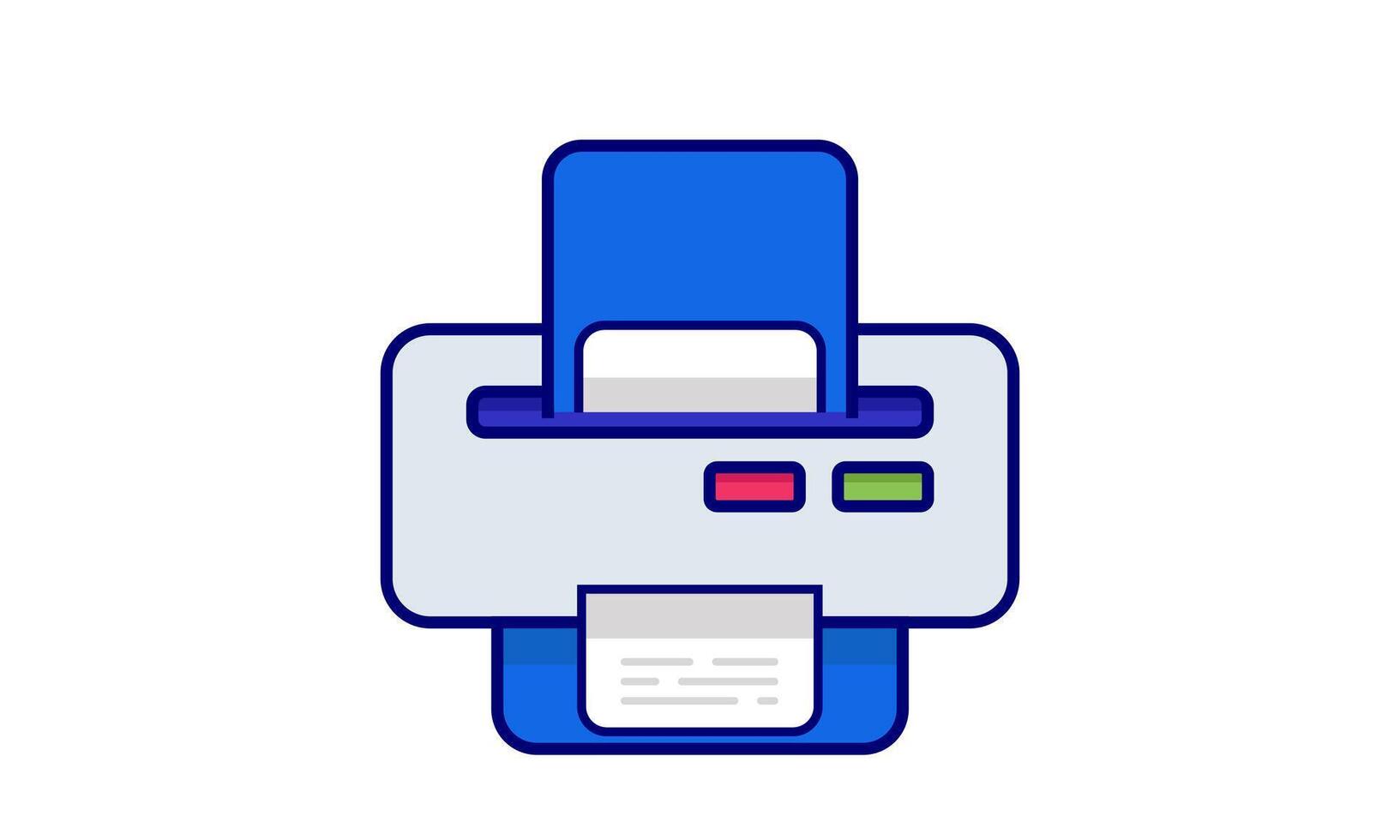 illustration Printer with paper office work on background vector
