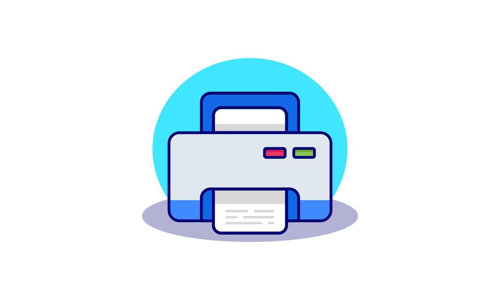 Printer with paper office work illustration on background vector